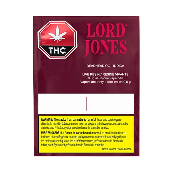 Image for Pure Live Resin Vape - Deadhead OG All-in-One, cannabis all products by Lord Jones