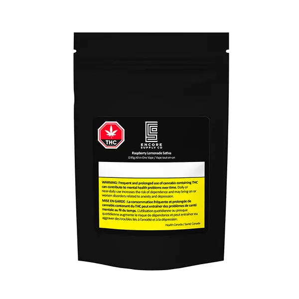 Image for Raspberry Lemonade Sativa All In One, cannabis disposable vapes by Encore Supply Co