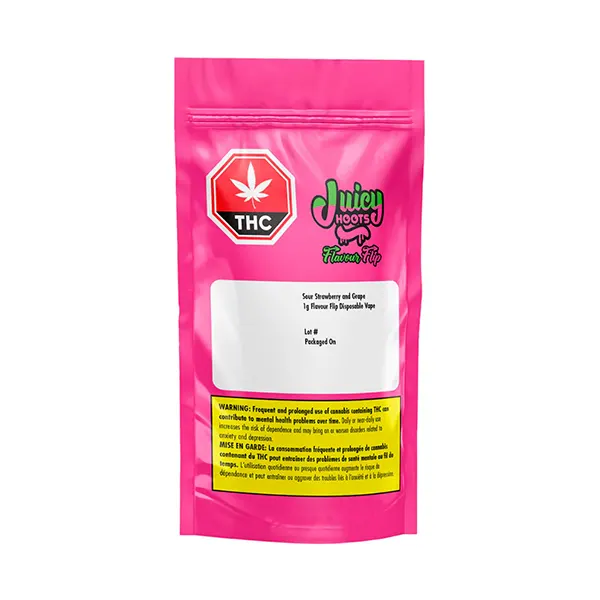 Image for Sour Strawberry and Grape Flavour Flip Disposable Vape, cannabis all products by Juicy Hoots