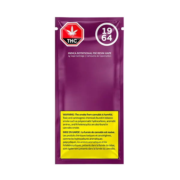 Image for Indica Rotational FSE Resin 510 Thread Cartridge, cannabis 510 cartridges by 1964