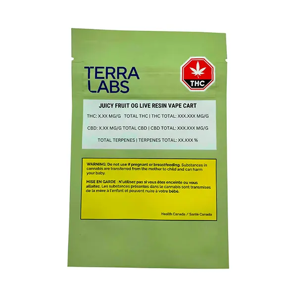 Image for Juicy Fruit OG Pure Live Resin 510 Thread Cartridge, cannabis all products by Terra Labs
