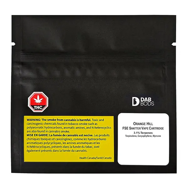 Image for Orange Hill FSE Shatter 510 Thread Cartridge, cannabis all products by Dab Bods