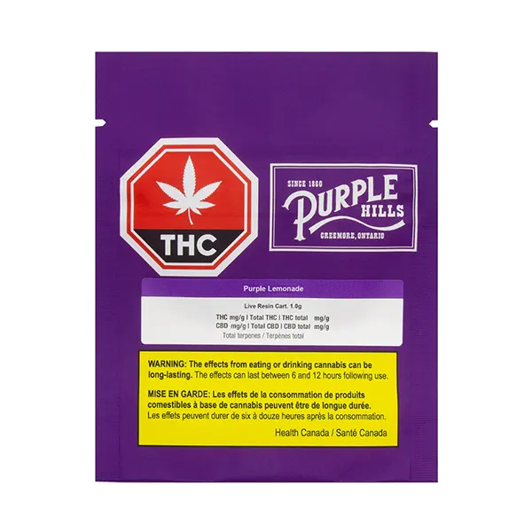 Image for Purple Lemonade Live Resin 510 Thread Cartridge, cannabis all products by Purple Hills