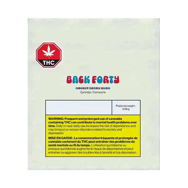 Image for Rocket Berry Kush 510 Thread Cartridge, cannabis 510 cartridges by Back Forty