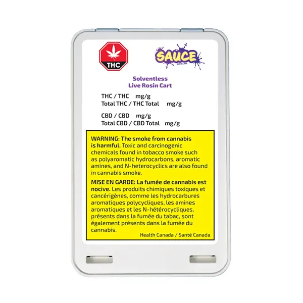 Image for Solventless Live Rosin Cart, cannabis 510 cartridges by Sauce Rosin Labs