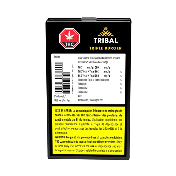 Image for Triple Burger Live Resin 510 Thread Cartridge, cannabis all products by Tribal