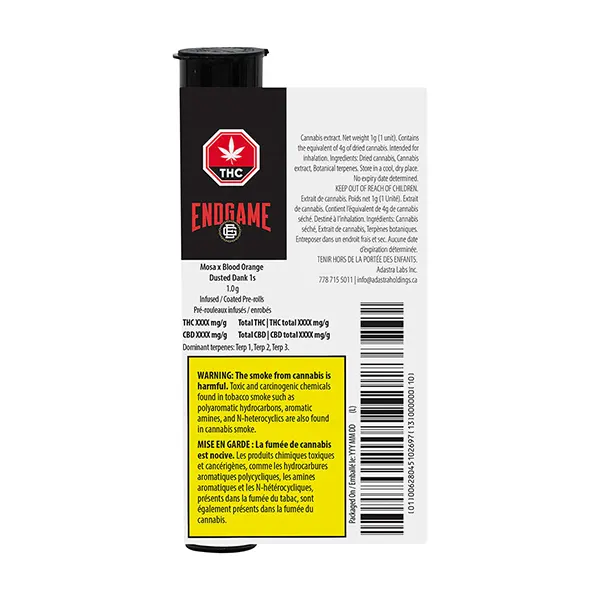 Image for Mosa x Blood Orange Dusted Dank 1 Infused Pre-Roll, cannabis pre-rolls by Endgame