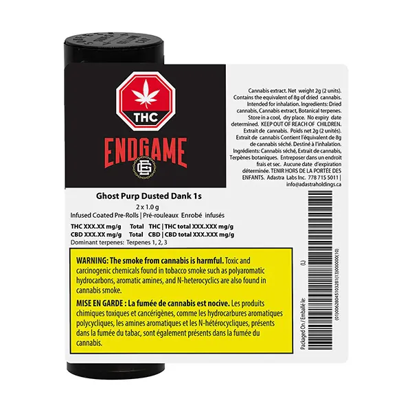Image for Ghost Purp Dusted Dank 1s Infused Pre-Roll, cannabis pre-rolls by Endgame
