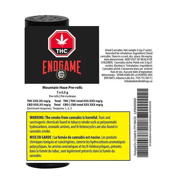 Image for Mountain Haze Pre-roll, cannabis pre-rolls by Endgame