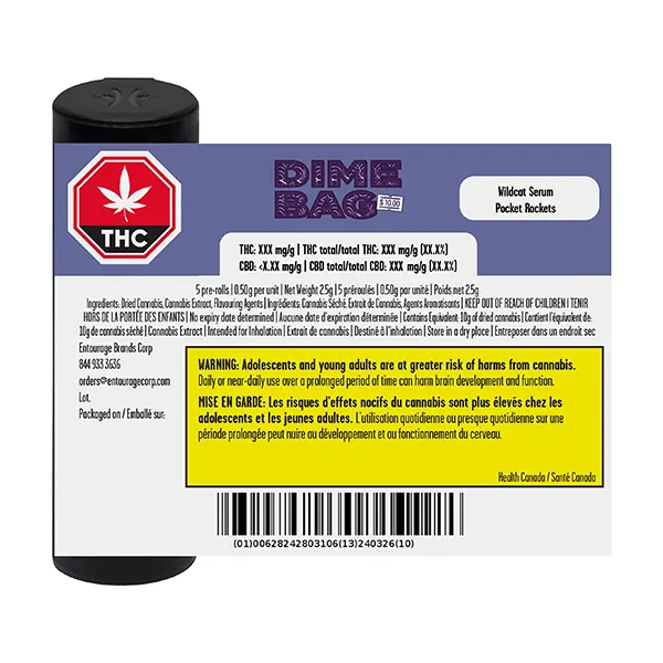 Image for Wildcat Serum Pocket Rockets Infused Pre-Roll, cannabis all products by Dime Bag