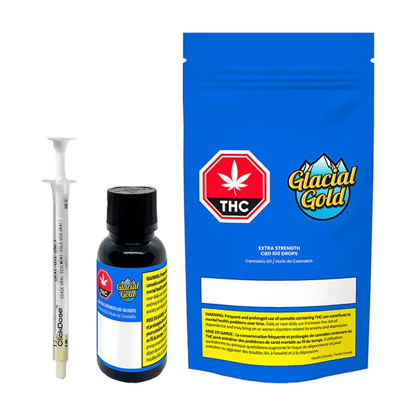 Image for Extra Strength CBD 100 Drops, cannabis bottled oils by Glacial Gold