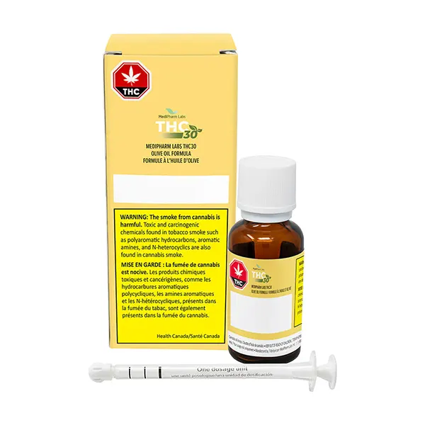 Image for THC30 Plus Olive Oil Formula, cannabis bottled oils by MediPharm Labs