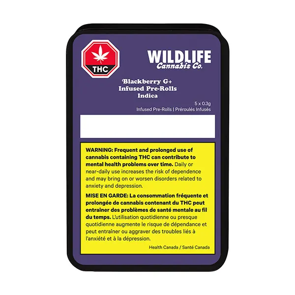 Image for Blackberry G+ Infused Pre-Rolls, cannabis pre-rolls by Wildlife Cannabis