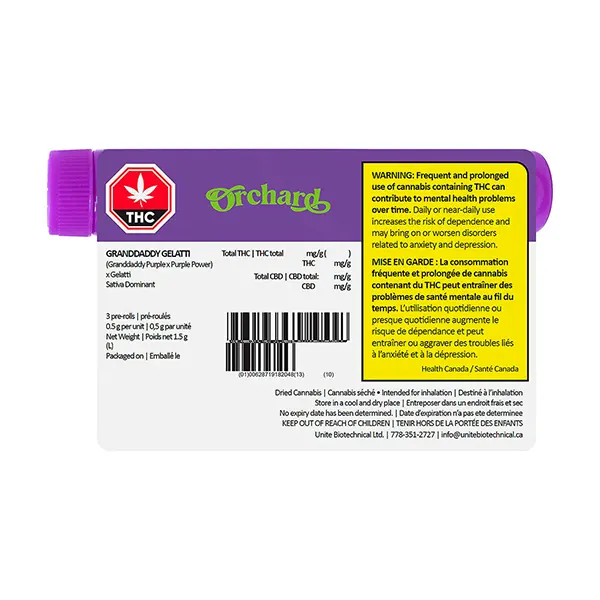 Granddaddy Gelatti Pre-Roll (Pre-Rolls) by Orchard