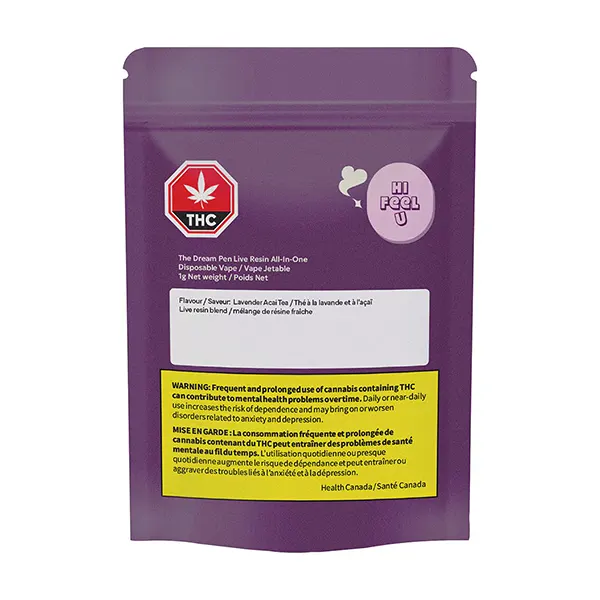 Image for Dream Live Resin All-In-One Lavender Acai Tea, cannabis all products by hifeelu