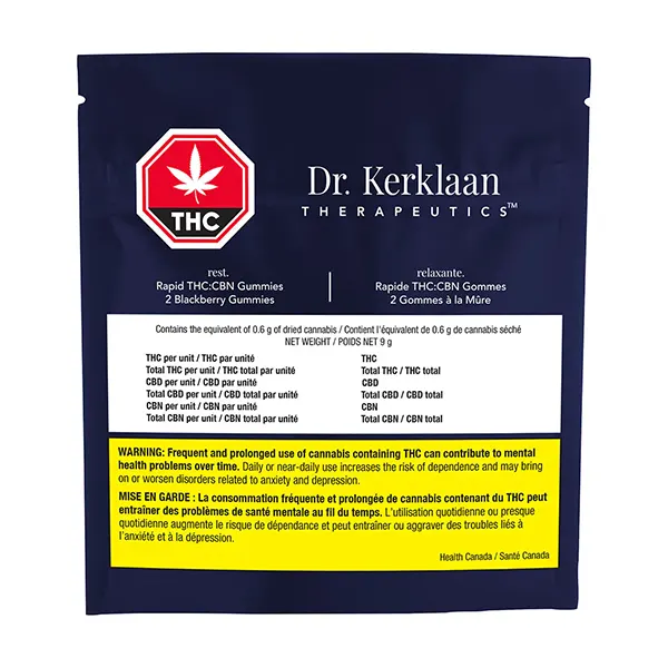 Image for rest. Rapid THC:CBN Gummies, cannabis all products by Kerklaan Therapeutics