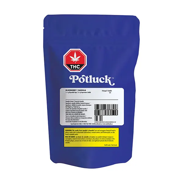 Image for Potluck Blueberry Vanilla Disposable Vape, cannabis disposable vapes by Potluck