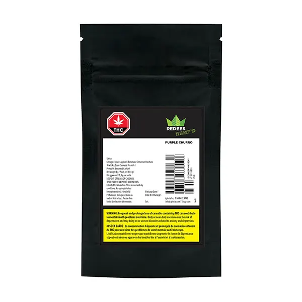 Image for Purple Churro Redees Hemp'd Pre-Roll, cannabis pre-rolls by Redecan