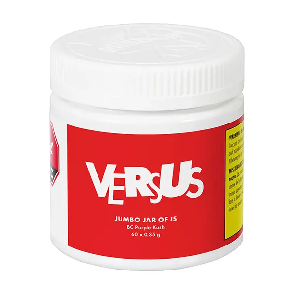 Image for Jumbo Jar of Js BC Purple Kush Pre-Roll, cannabis pre-rolls by Versus