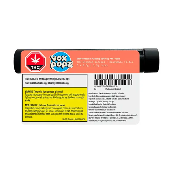 Watermelon Punch Diamond Infused Crushable Pre-Rolls (Pre-Rolls) by VOX