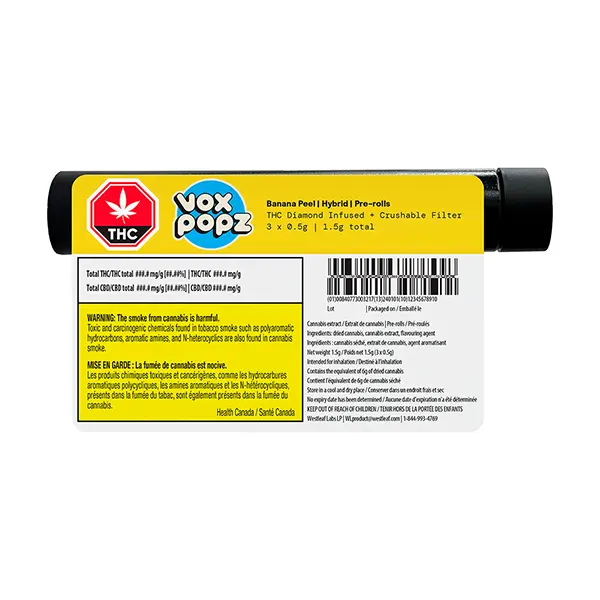 Banana Peel Diamond Infused Crushable Pre-Rolls (Pre-Rolls) by VOX