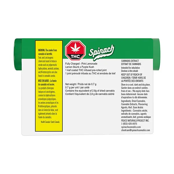 Image for Fully Charged Pink Lemonade Infused Pre-Roll, cannabis pre-rolls by Spinach