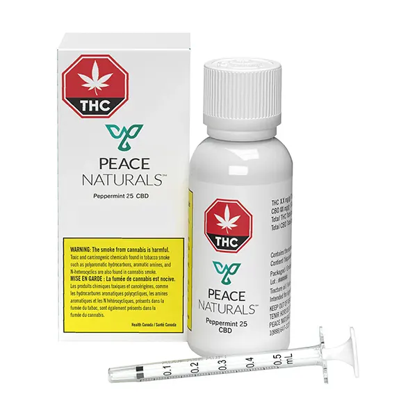 Image for Peppermint 25 CBD Oil, cannabis bottled oils by Peace Naturals