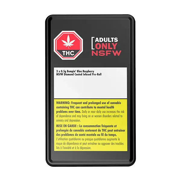 Image for Bumpin' Blue Raspberry Nsfw Diamond Coated Infused Pre-roll, cannabis all products by Adults Only