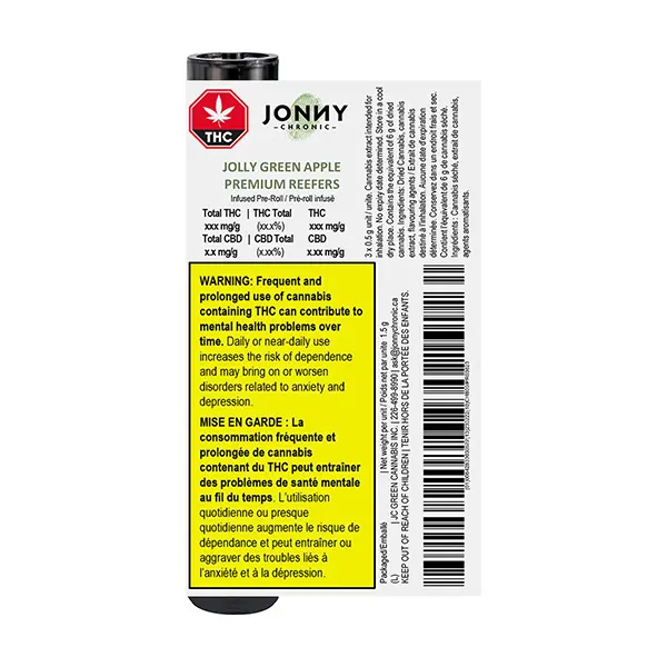 Image for Jolly Green Apple Premium Reefers, cannabis all products by Jonny Chronic