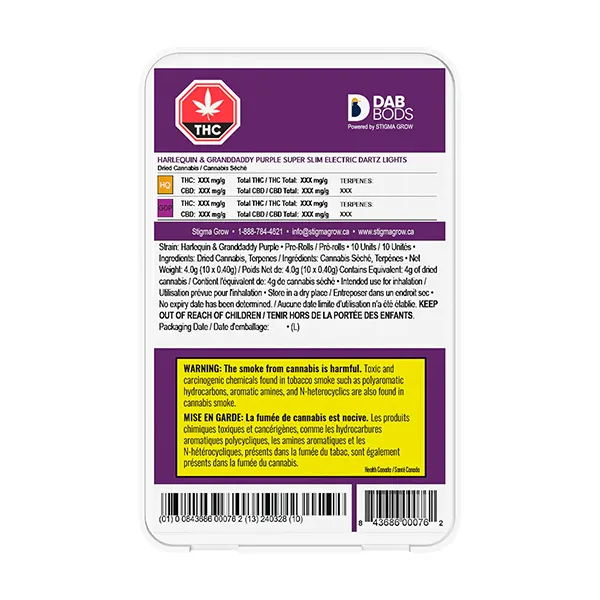 Image for Harlequin and Granddaddy Purple Super Slim Electric Dartz Li, cannabis all products by Dab Bods