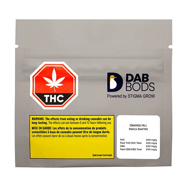 Image for Orange Hill Indica Shatter, cannabis all products by Dab Bods