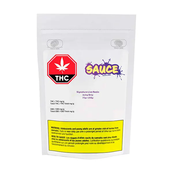 Signature Live Rosin Juicy Drip 73μ-159μ (Resin, Rosin) by Sauce Rosin Labs