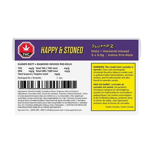 SLUMPZ Disty+Diamond Infused Pre-Roll (Pre-Rolls) by Happy & Stoned