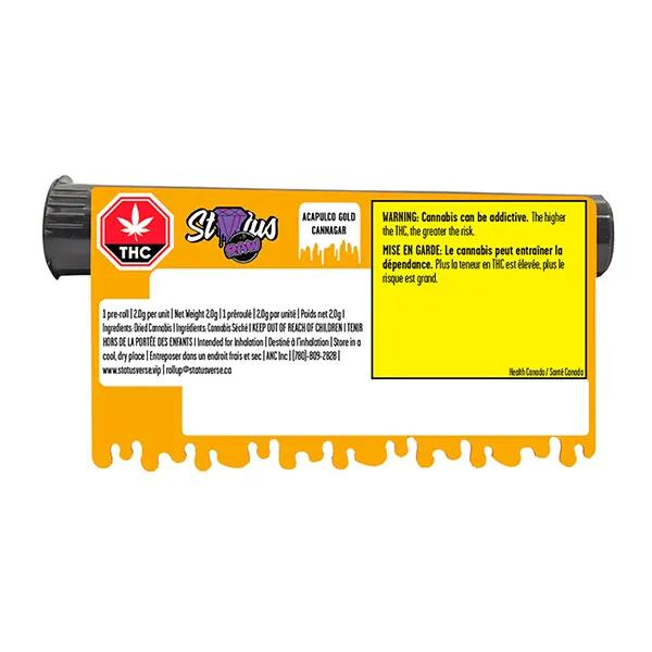 Acapulco Gold Cannagar Pre-Roll (Pre-Rolls) by Status