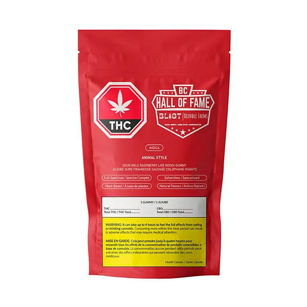 Image for Animal Style Sour Wild Raspberry Live Rosin Gummy, cannabis all products by Blast