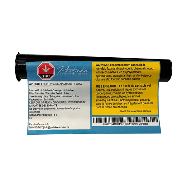 Image for Apricot Frost Pre-roll, cannabis pre-rolls by Partake