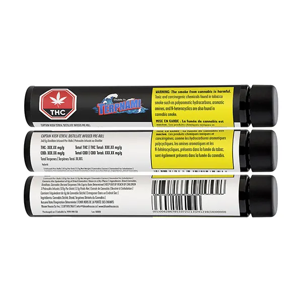 Captain Kush Cereal Distillate Infused Pre-Roll (Pre-Rolls) by Double J's