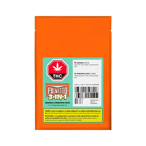 Banana & Pineapple Coco 3-in-1 Disposable Vape (Disposable Vapes) by Palmetto