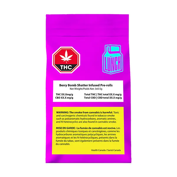 Image for Berry Bomb Shatter Infused Pre-Roll, cannabis pre-rolls by Lunch