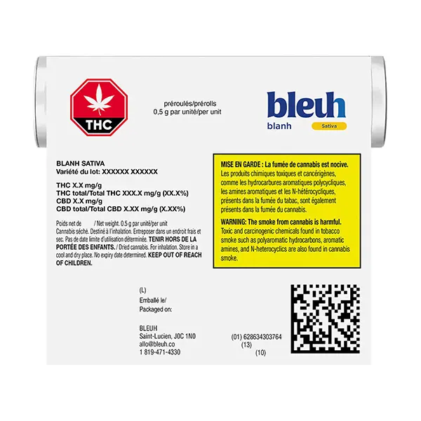 Blanh Sativa Pre-Roll (Pre-Rolls) by Bleuh
