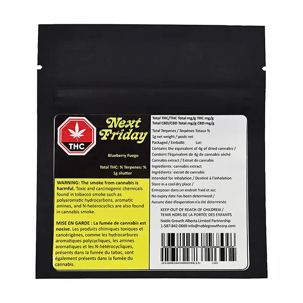 Image for Blueberry Fuego Shatter, cannabis all products by Next Friday
