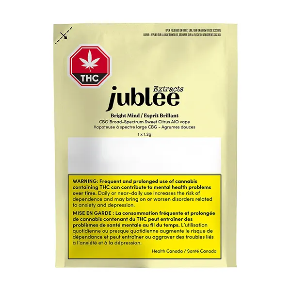 Image for Bright Mind - CBG Broad Spectrum Sweet Citrus AIO Vape, cannabis disposable vapes by Jublee