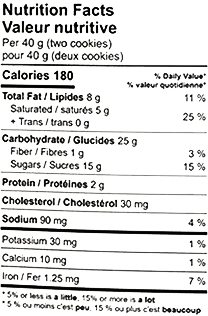Nutrition Information for Bubble Hash Double Chocolate Chip Cookie (Baked Goods) by Baked Babes