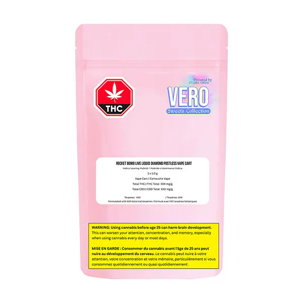 Image for Rocket Bomb Live Liquid Diamond POSTLESS Vape Cart, cannabis 510 cartridges by VERO