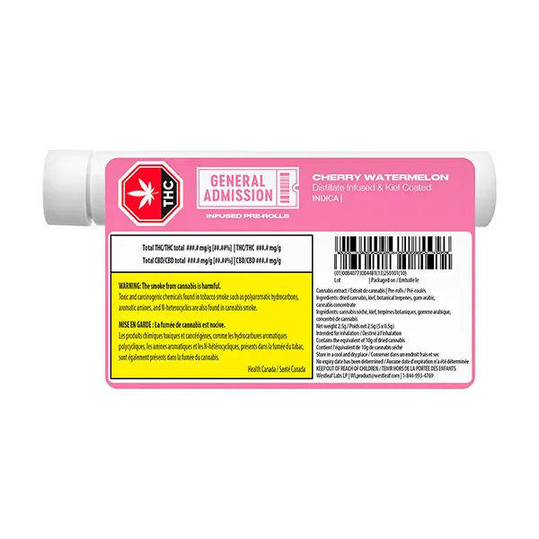 Cherry Watermelon Distillate Infused Pre-Roll (Pre-Rolls) by General Admission