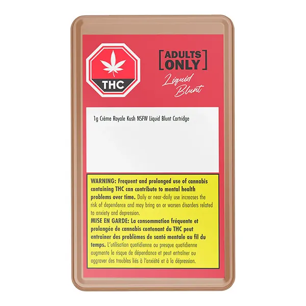 Image for Creme Royale Kush NSFW Liquid Blunt Dia 510 Thread Cartridge, cannabis all products by Adults Only