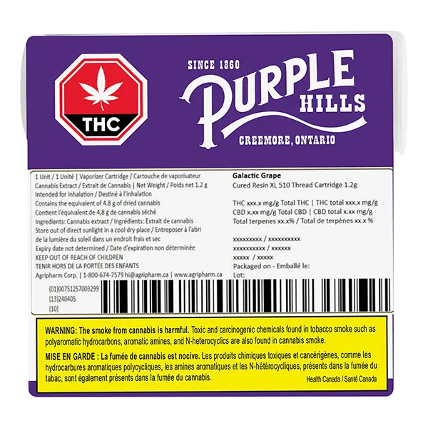 Cured Resin – galactic Grape Xl 510 Thread Cartridge (510 Cartridges) by Purple Hills