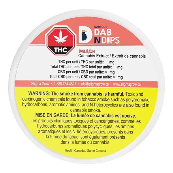 Dab N Dips Peach (Sublingual Strips) by Dab Bods