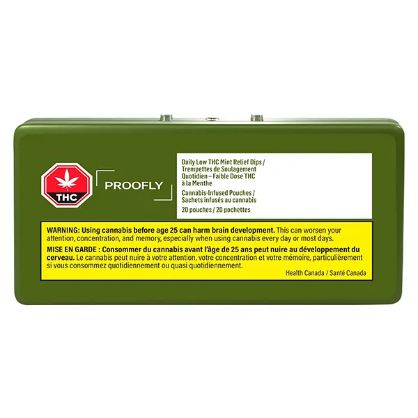 Daily Low THC Mint Relief Dips (Sublingual Strips) by Proofly