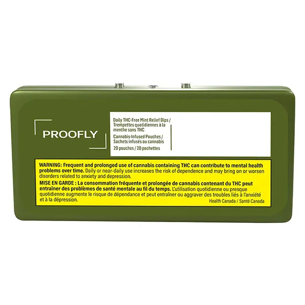 Daily THC-free Mint Relief Dips (Sublingual Strips) by Proofly